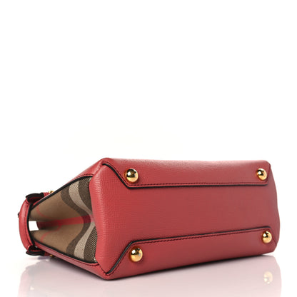 Burberry Grainy Calfskin House Check Small Banner Tote Cinnamon Red 3 of 10
