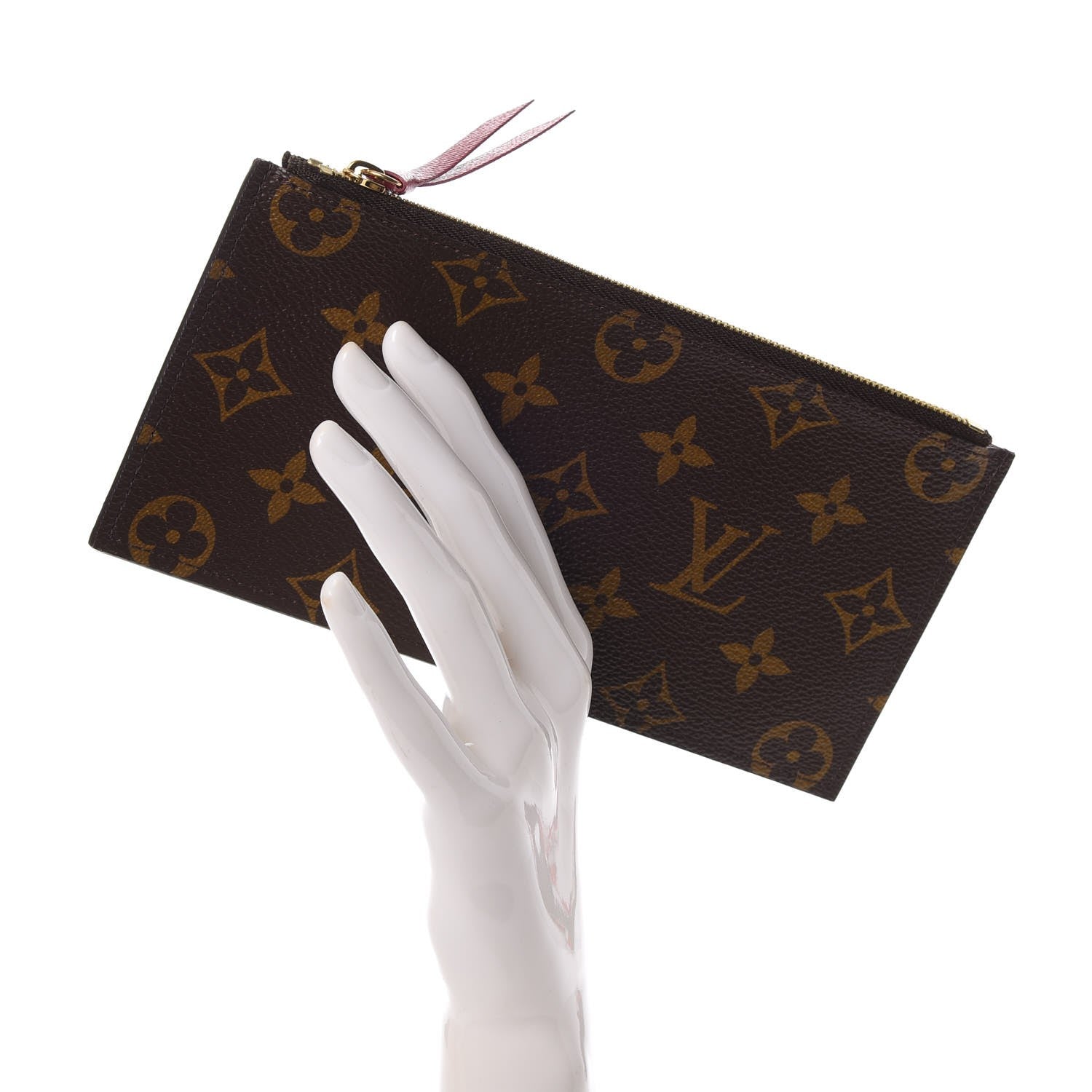 Louis Vuitton Monogram Felicie Chain Wallet Zippered Insert Fuchsia 2 of 6