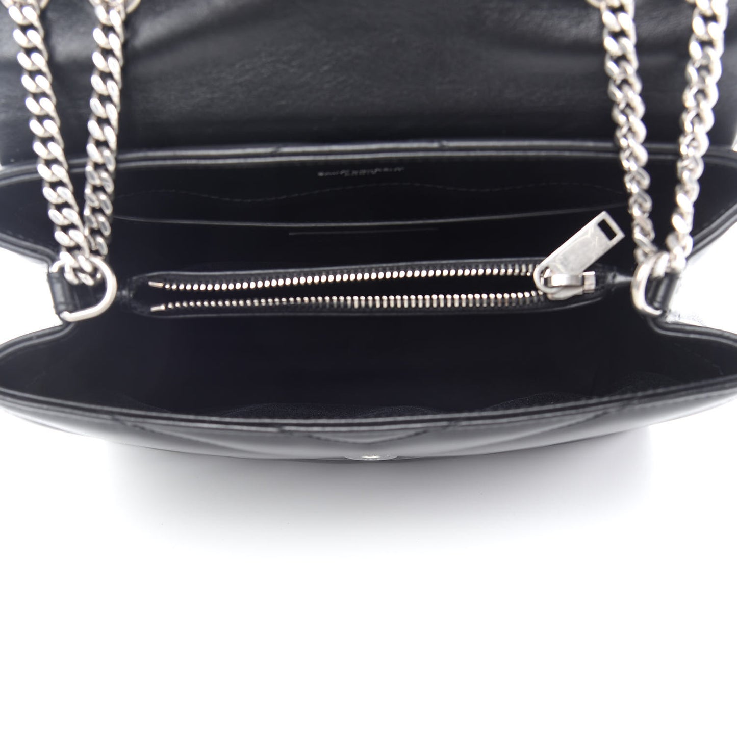 Calfskin Y Quilted Monogram Small Loulou Chain Satchel Black