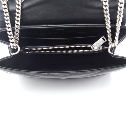 Saint Laurent Calfskin Y Quilted Monogram Small Loulou Chain Satchel Black 5 of 9