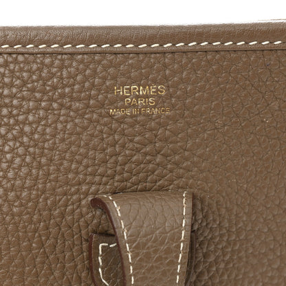 Hermes Taurillon Clemence Evelyne III PM Etoupe 6 of 10
