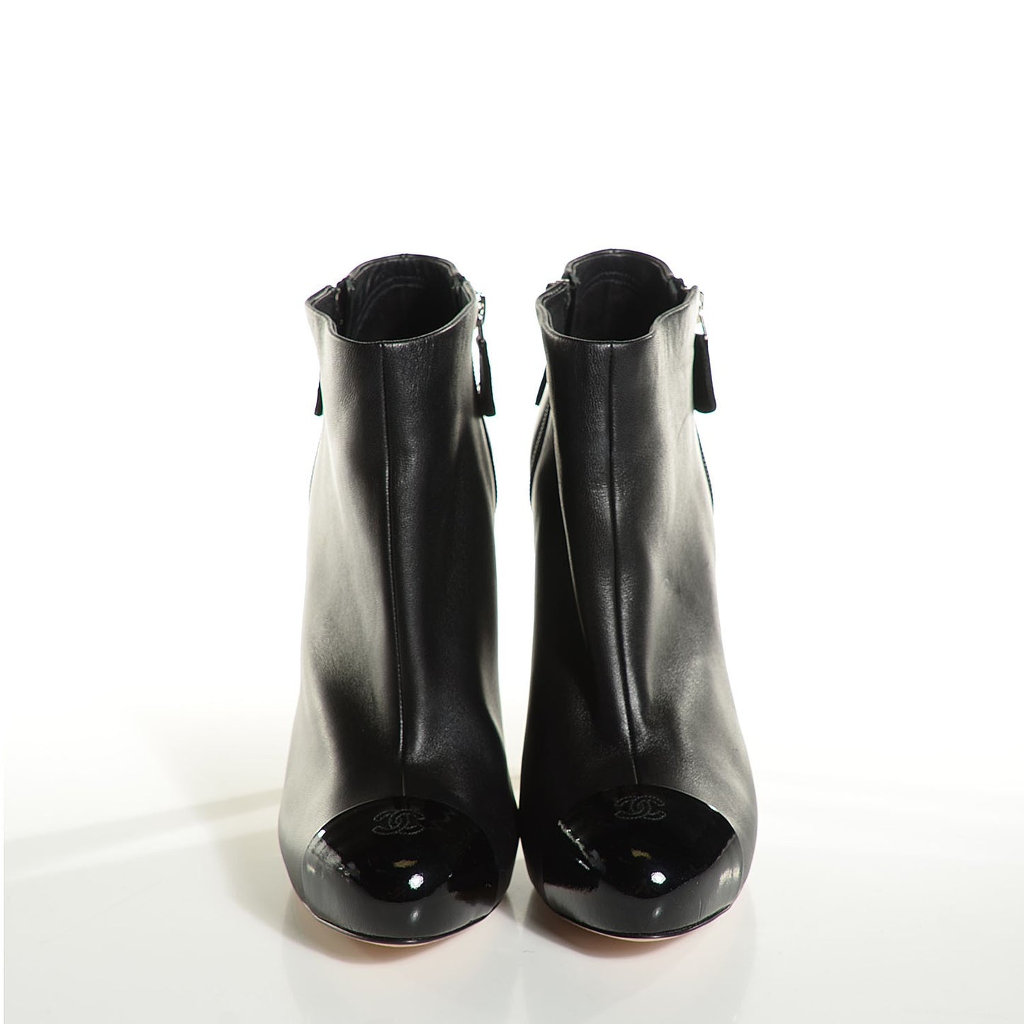 Lambskin CC Cap Toe Ankle Boots 40.5 Black