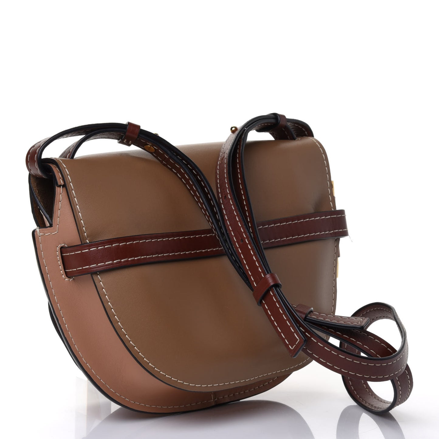 Calfskin Small Gate Crossbody Bag Taupe
