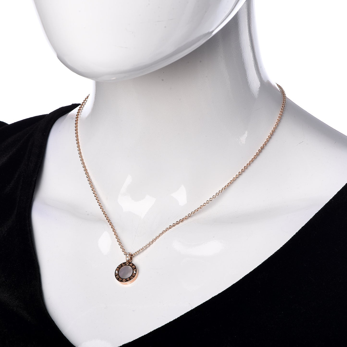 18K Rose Gold Diamond Mother of Pearl Carnelian BVLGARI BVLGARI Pendant Necklace