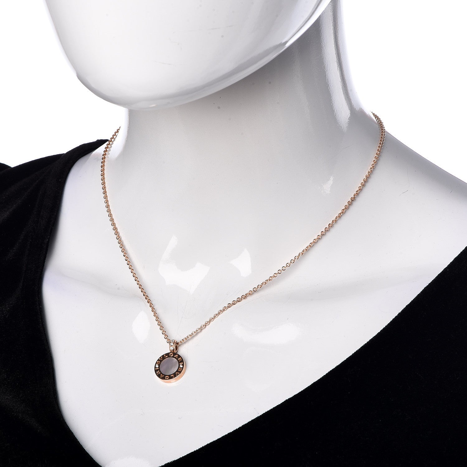 Bulgari 18K Rose Gold Diamond Mother of Pearl Carnelian BVLGARI BVLGARI Pendant Necklace 2 of 7