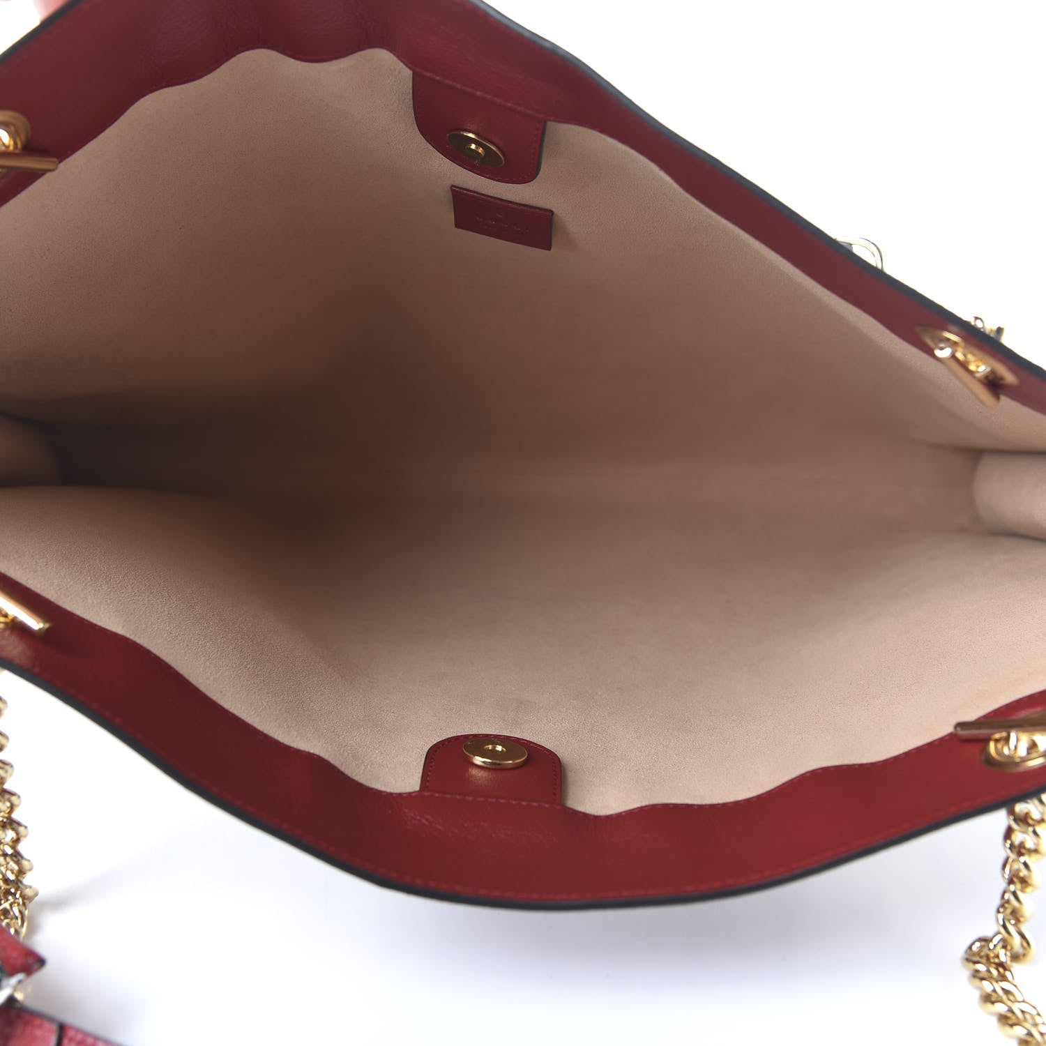 Gucci Tweed GG Monogram Large Rajah Chain Tote White Black Romantic Cherry 5 of 10