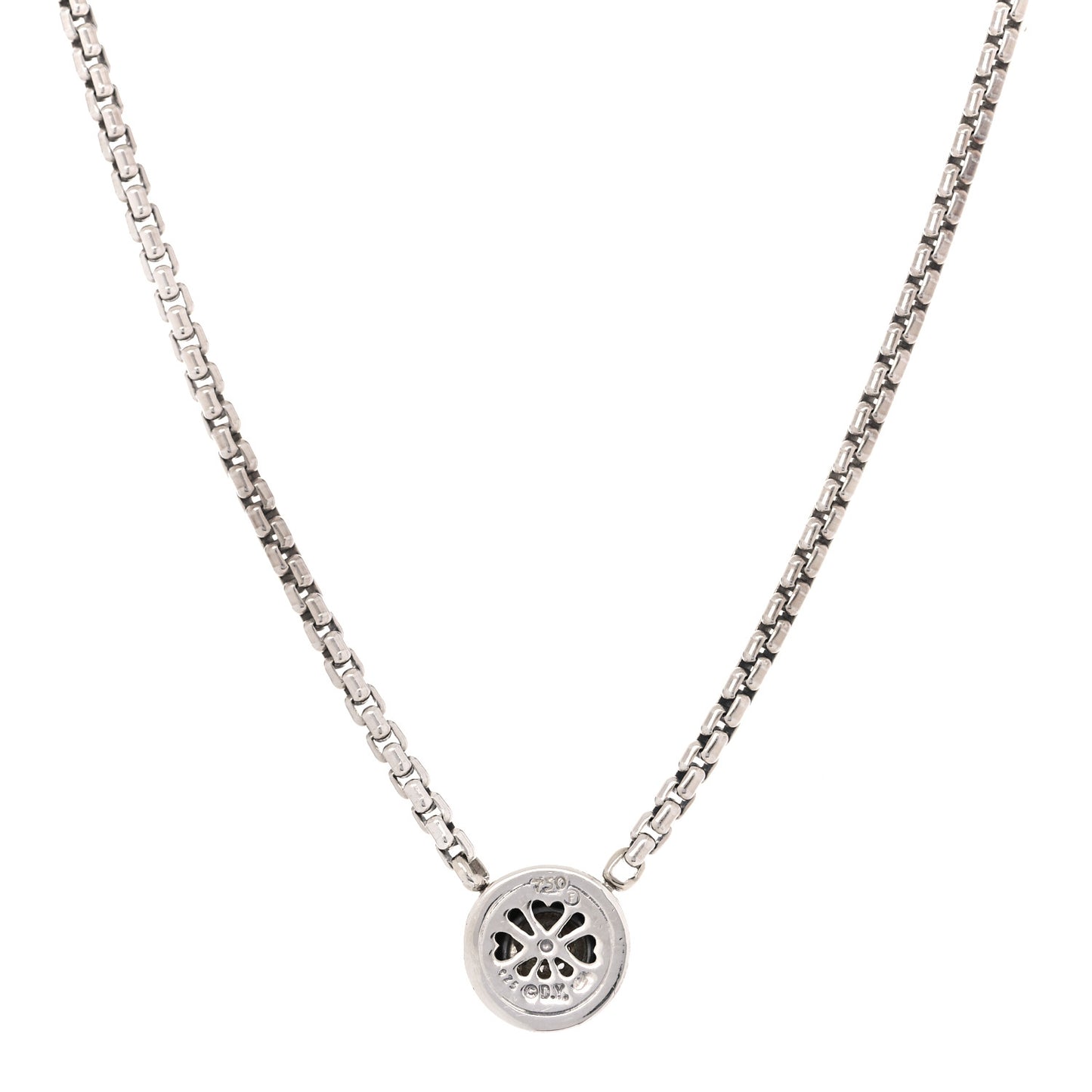 Sterling Silver 18K Yellow Gold Diamond 12mm Pave Cookie Necklace