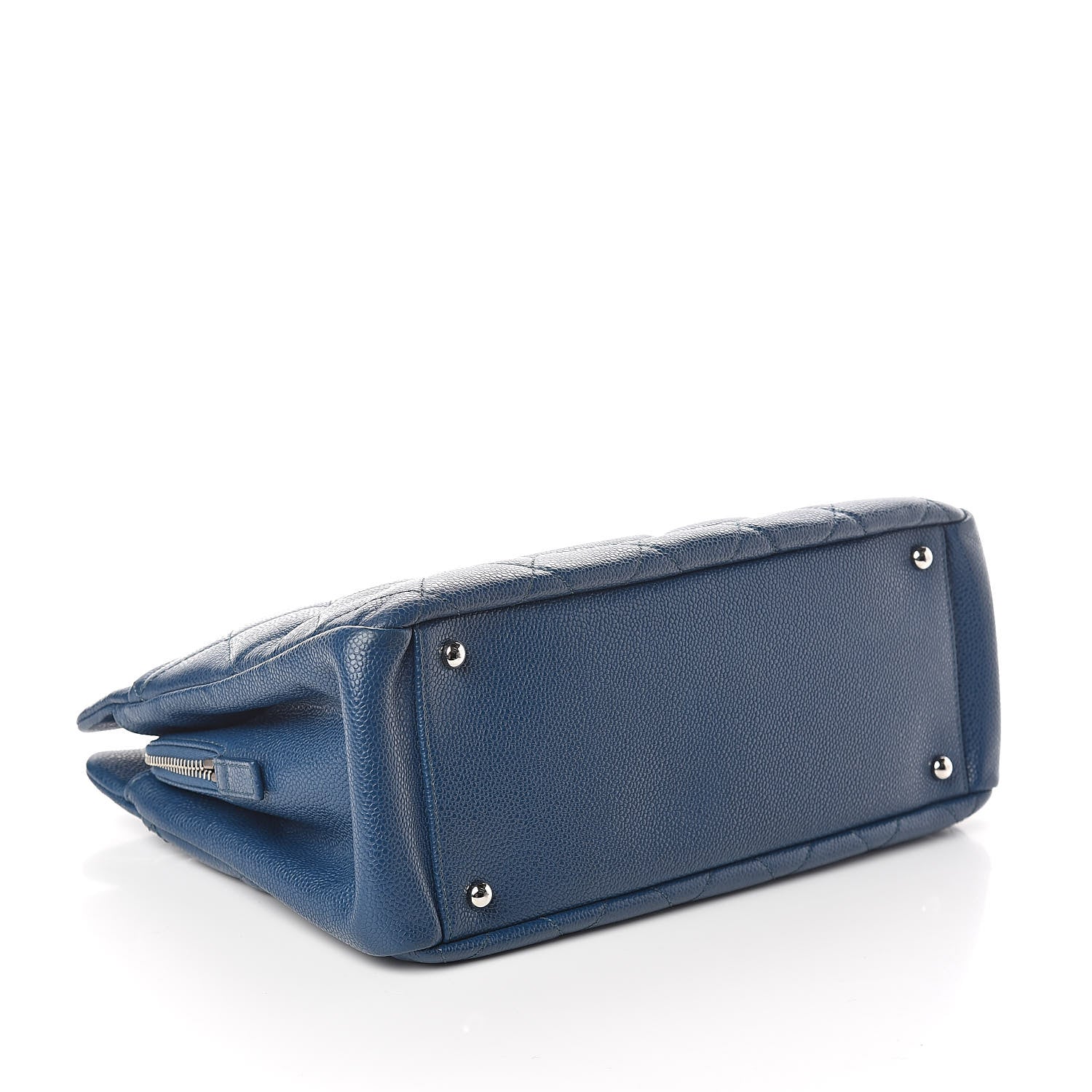 Chanel Caviar Quilted CC Timeless Soft Tote Blue 4 of 10