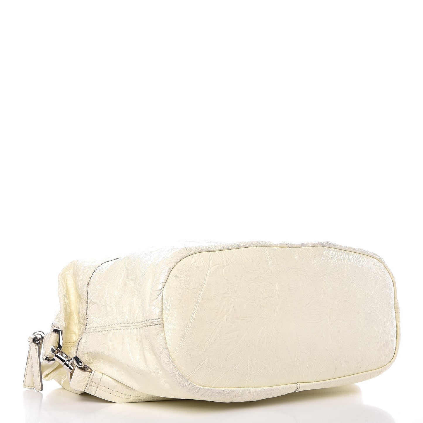 Crinkled Patent Large Nightingale White
