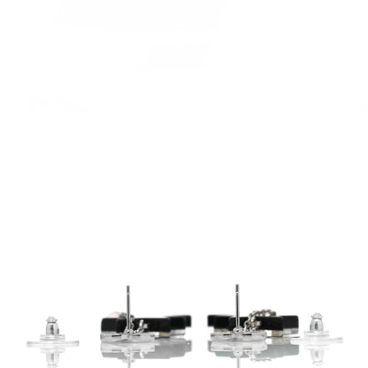 Chanel Resin Crystal CC Shooting Star Dangle Earrings Silver Purple 3 of 4