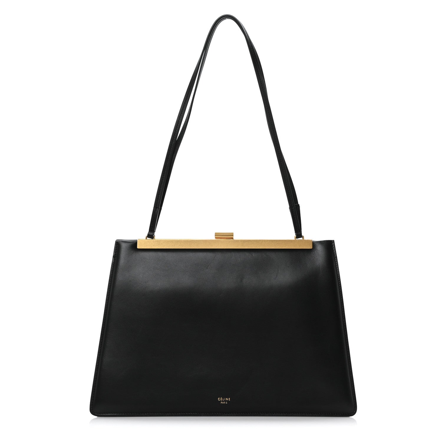 Celine Patina Box Calfskin Medium Clasp Bag Black 1 of 10
