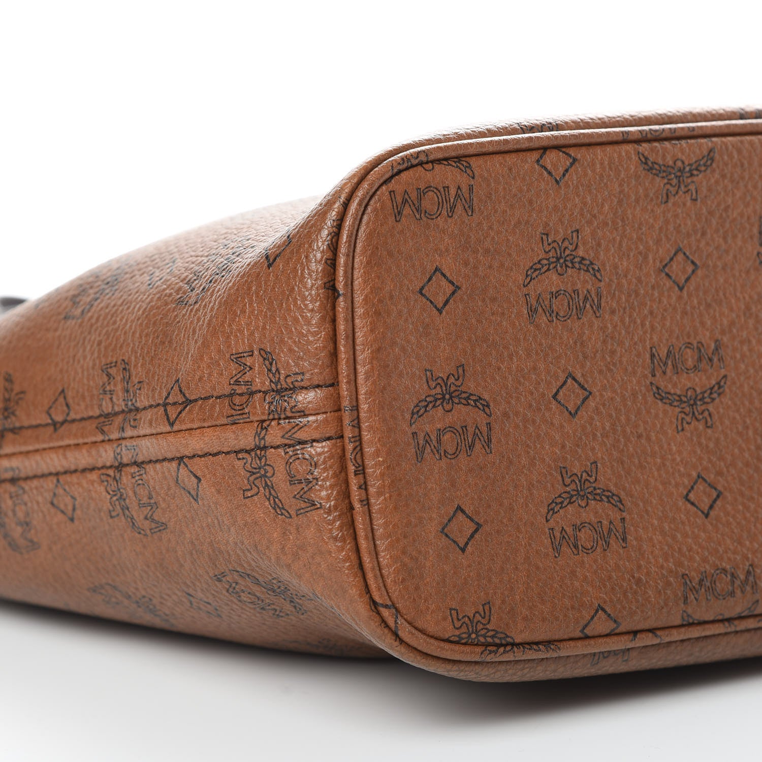 MCM Visetos Dog Bone Shopper Tote Brown 9 of 12