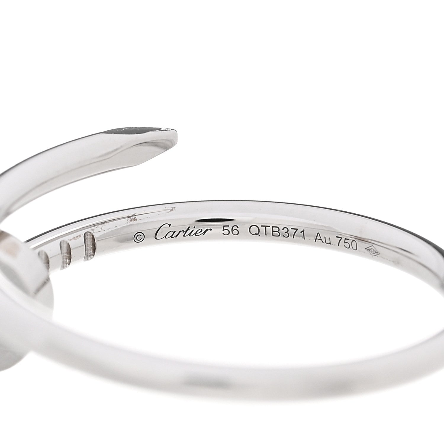 Cartier 18K White Gold Small Juste Un Clou Ring 56 7.5 4 of 8