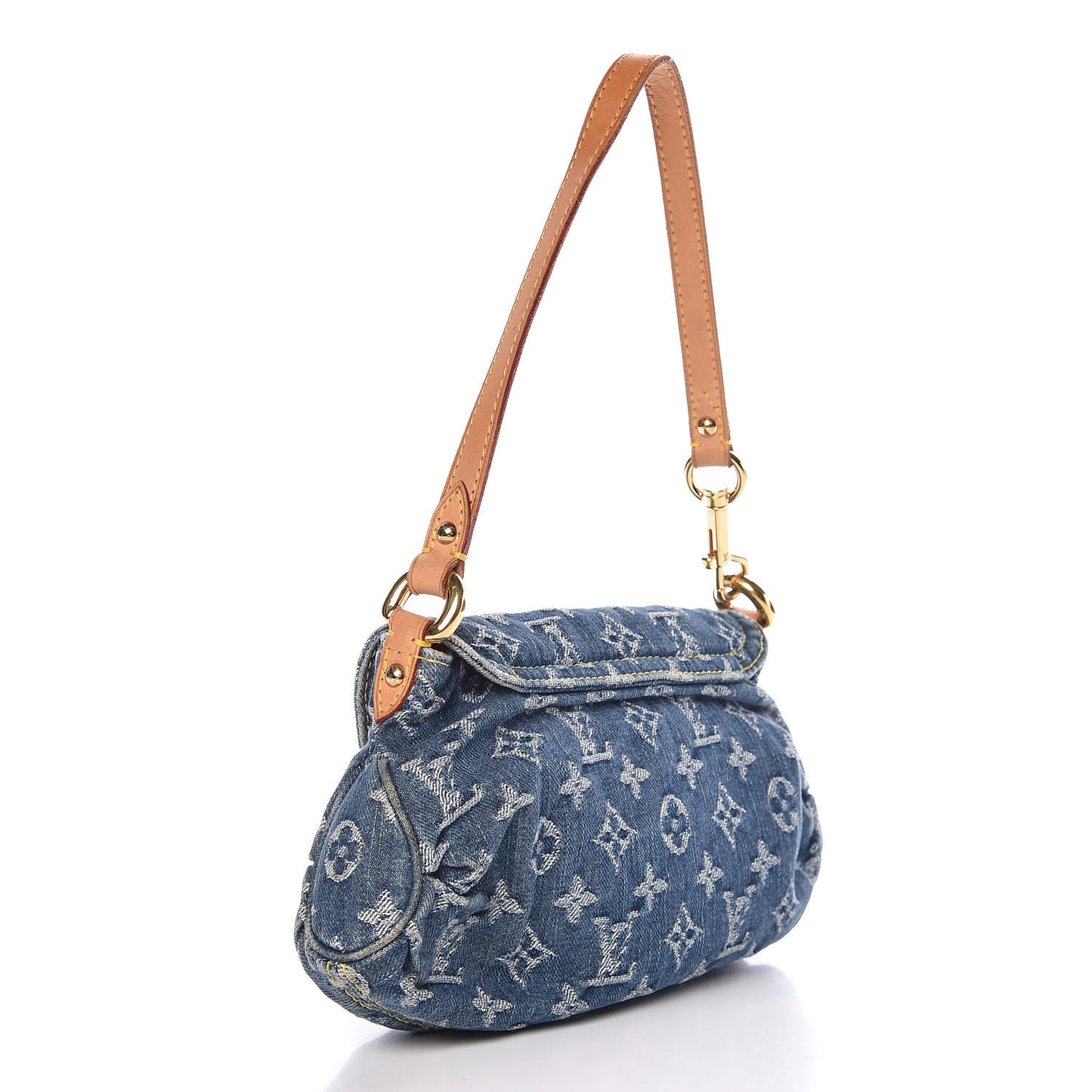 Monogram Denim Mini Pleaty Blue