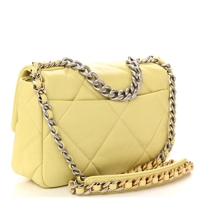 Chanel Lambskin Quilted Medium Chanel 19 Flap Yellow 3 of 10
