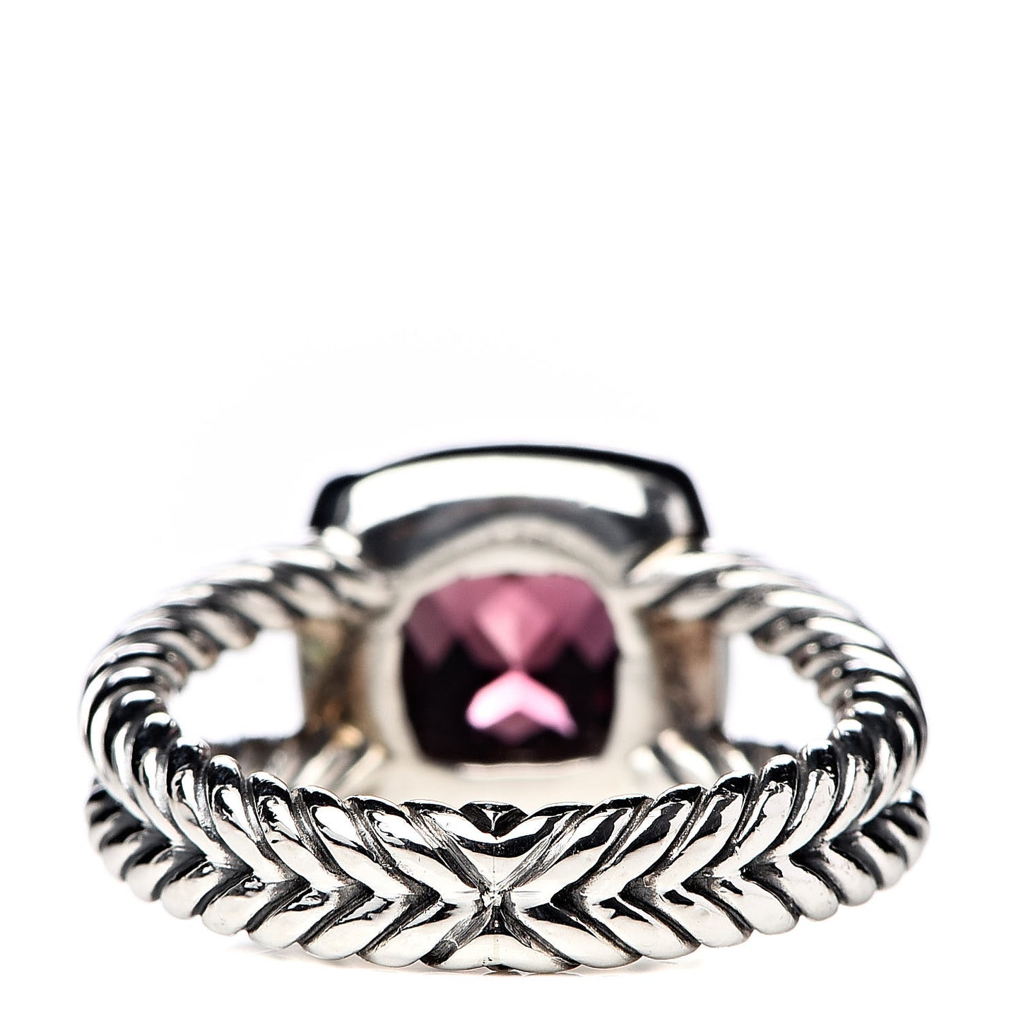 Sterling Silver Diamond Garnet 7mm Petite Albion Ring 50 5.5