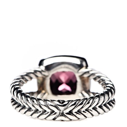 David Yurman Sterling Silver Diamond Garnet 7mm Petite Albion Ring 50 5.5 3 of 4
