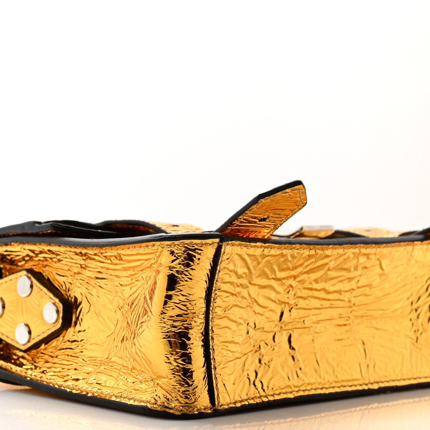 Proenza Schouler Metallic Paper Lambskin PS1 Mini Pouch Messenger Gold 8 of 10