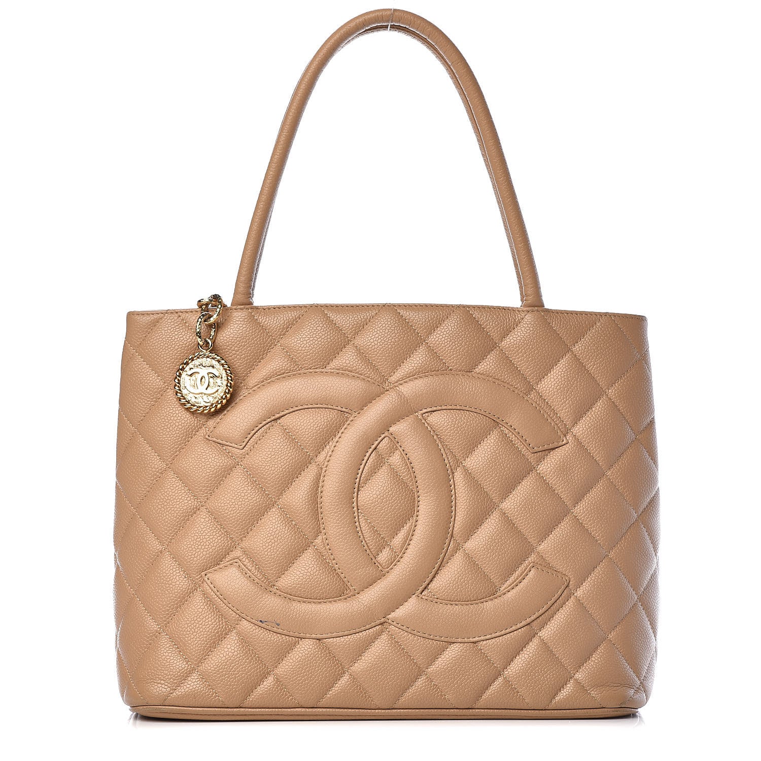 Chanel Caviar Quilted Medallion Tote Beige 1 of 14