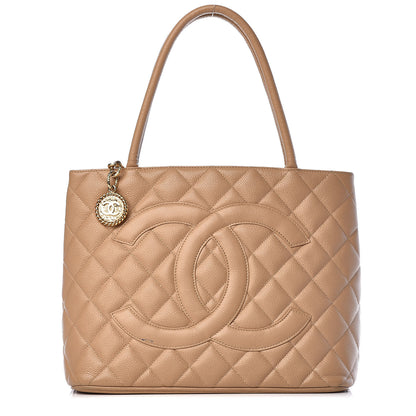 Chanel Caviar Quilted Medallion Tote Beige 1 of 14