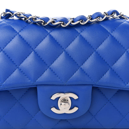 Chanel Lambskin Quilted Mini Rectangular Flap Royal Blue 10 of 11