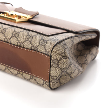 Gucci GG Supreme Monogram Calfskin Padlock Slip Pocket Shoulder Bag Beige Cuir 8 of 13