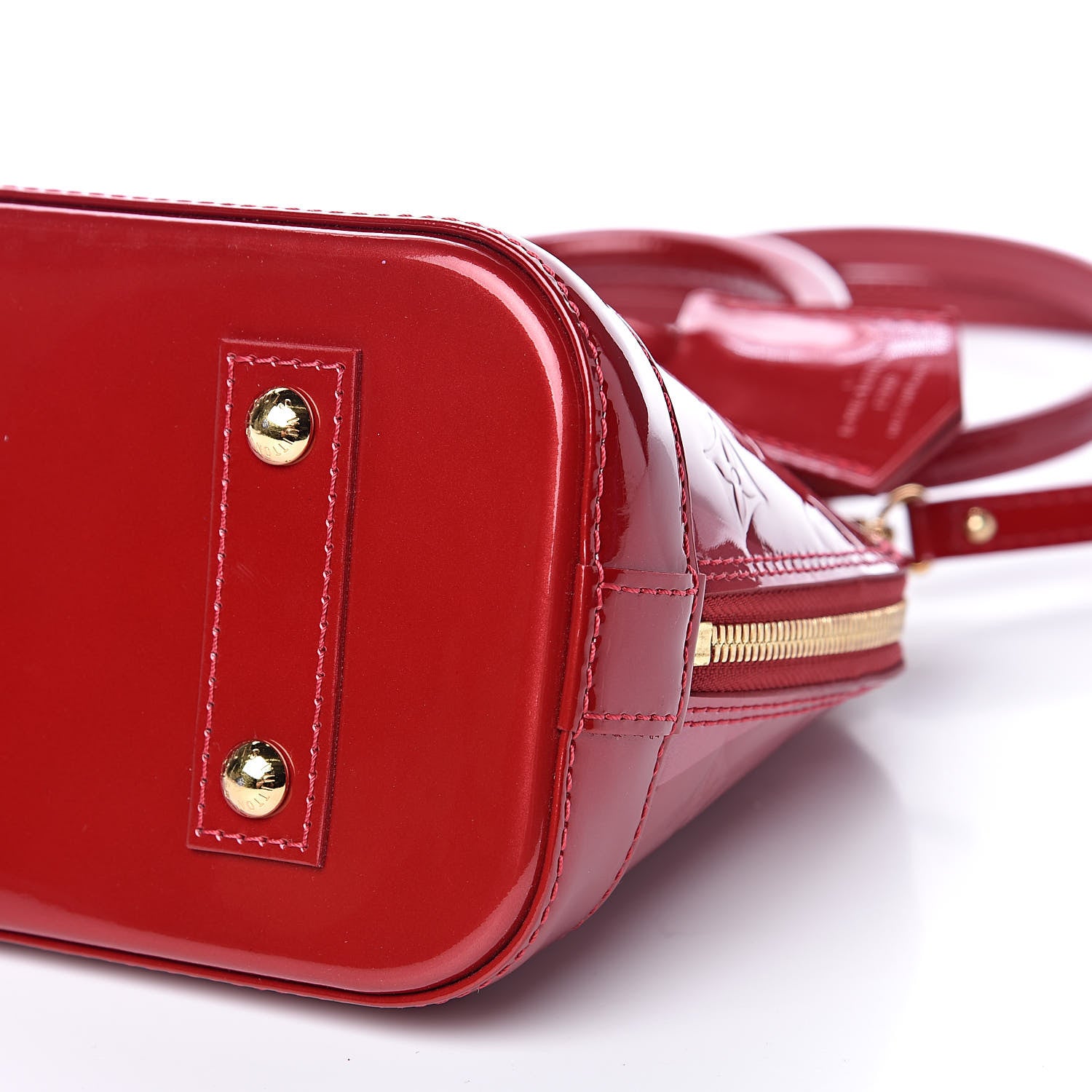 Louis Vuitton Vernis Rayures Alma BB Pomme D'Amour 8 of 9