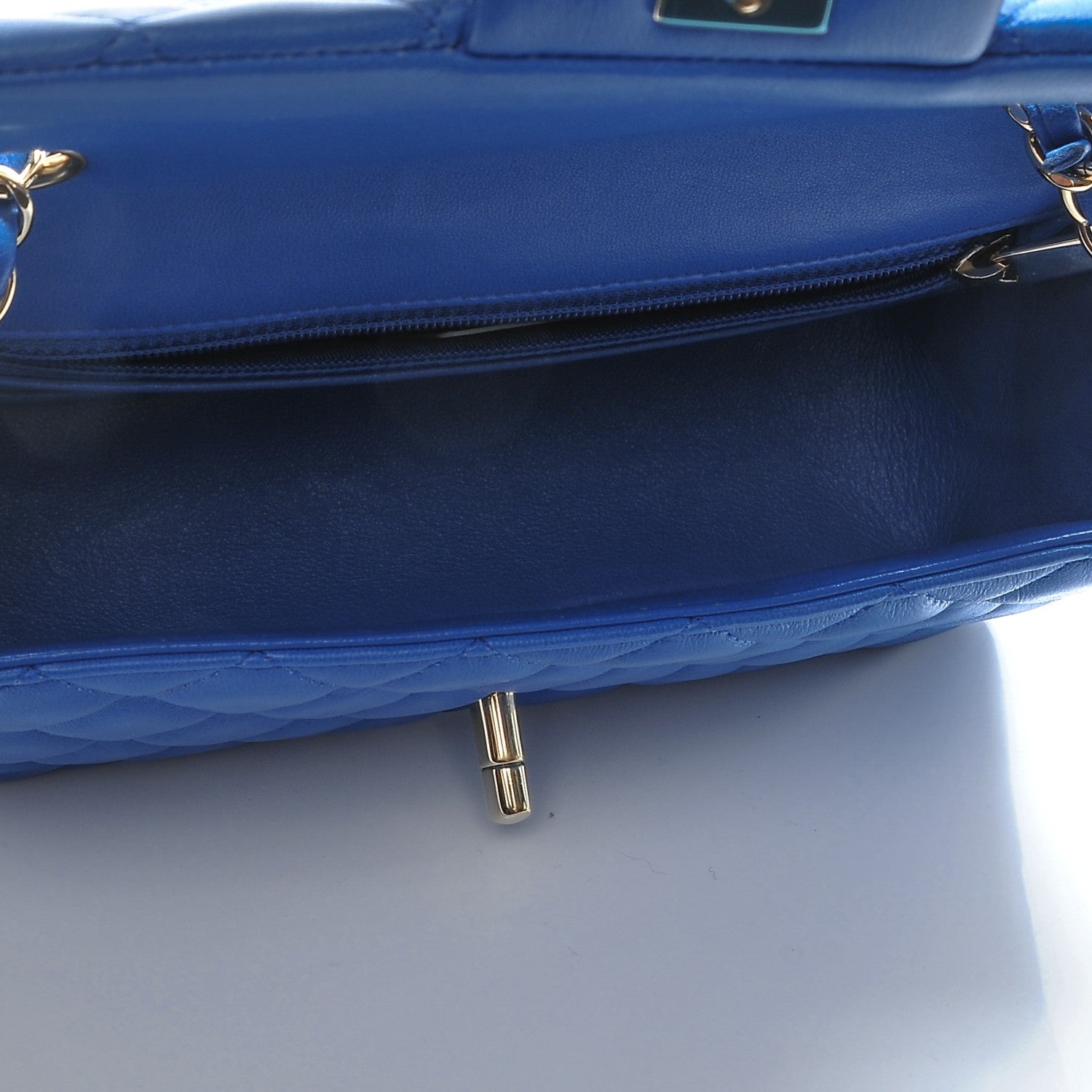 Chanel Lambskin Quilted Mini Rectangular Flap Blue 5 of 7