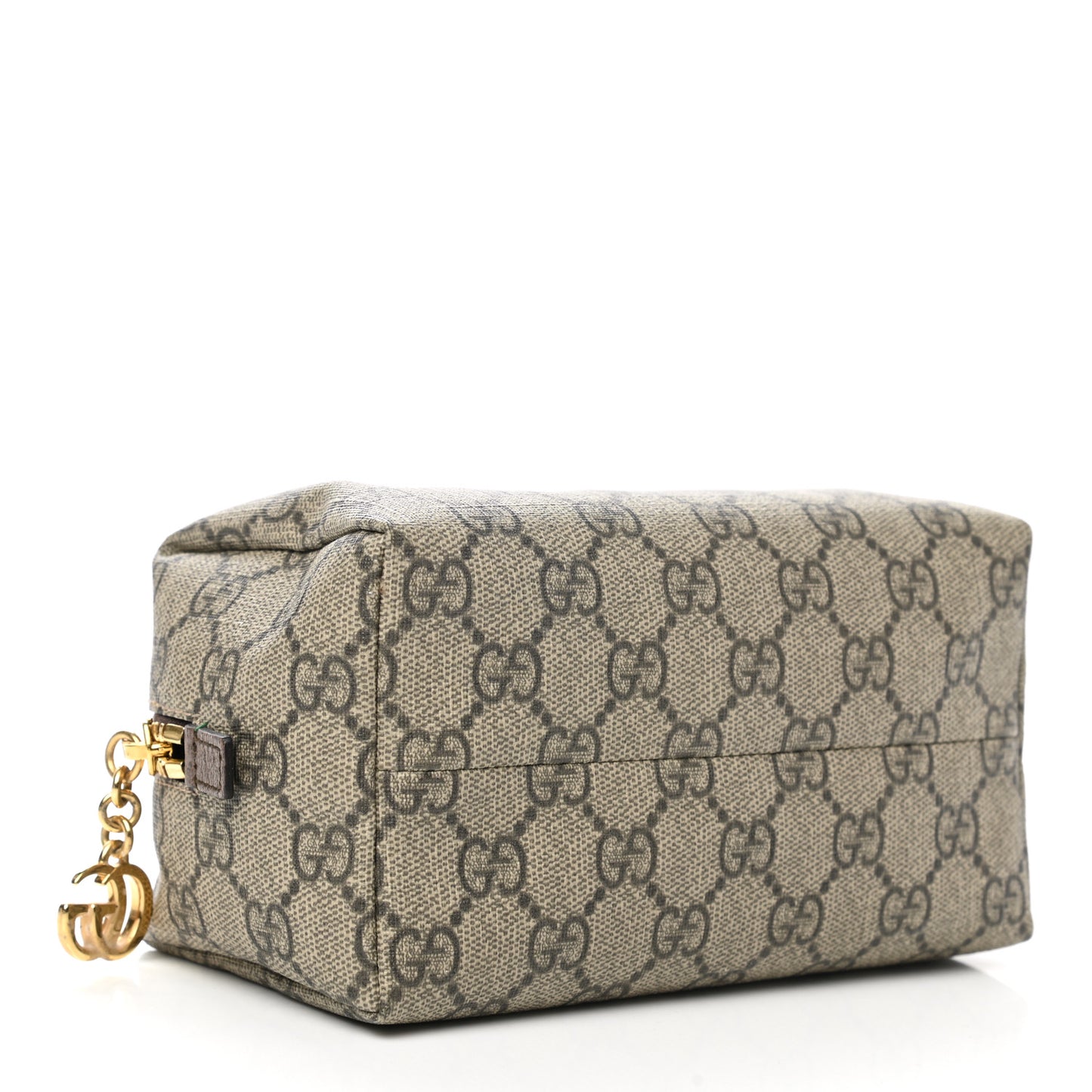 Soft GG Supreme Monogram Calfskin Medium Ophidia Cosmetic Case Beige Ebony New Acero