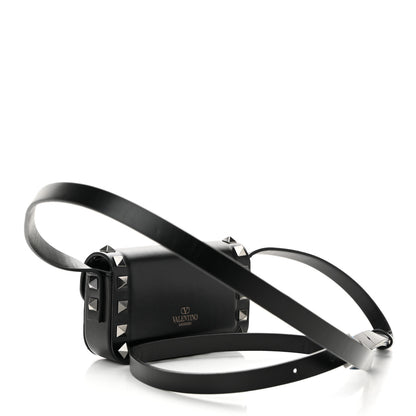 Valentino Garavani Vitello Mini Rockstud Flip Lock Shoulder Bag Black 3 of 10