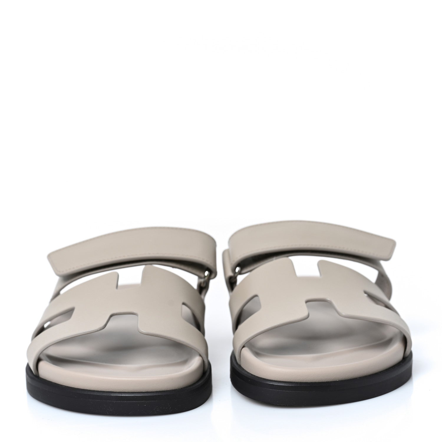 Hermes Calfskin Womens Chypre Sandals 36.5 Beige Mastic 2 of 9