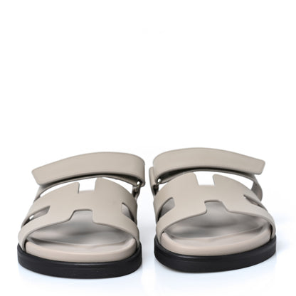 Hermes Calfskin Womens Chypre Sandals 36.5 Beige Mastic 2 of 9