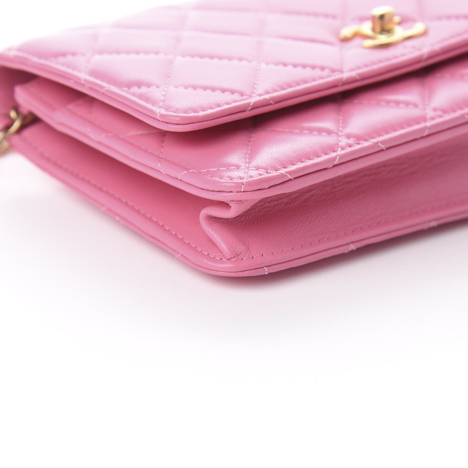 Chanel Lambskin Quilted CC Pearl Crush Wallet on Chain WOC Pink 5 of 9