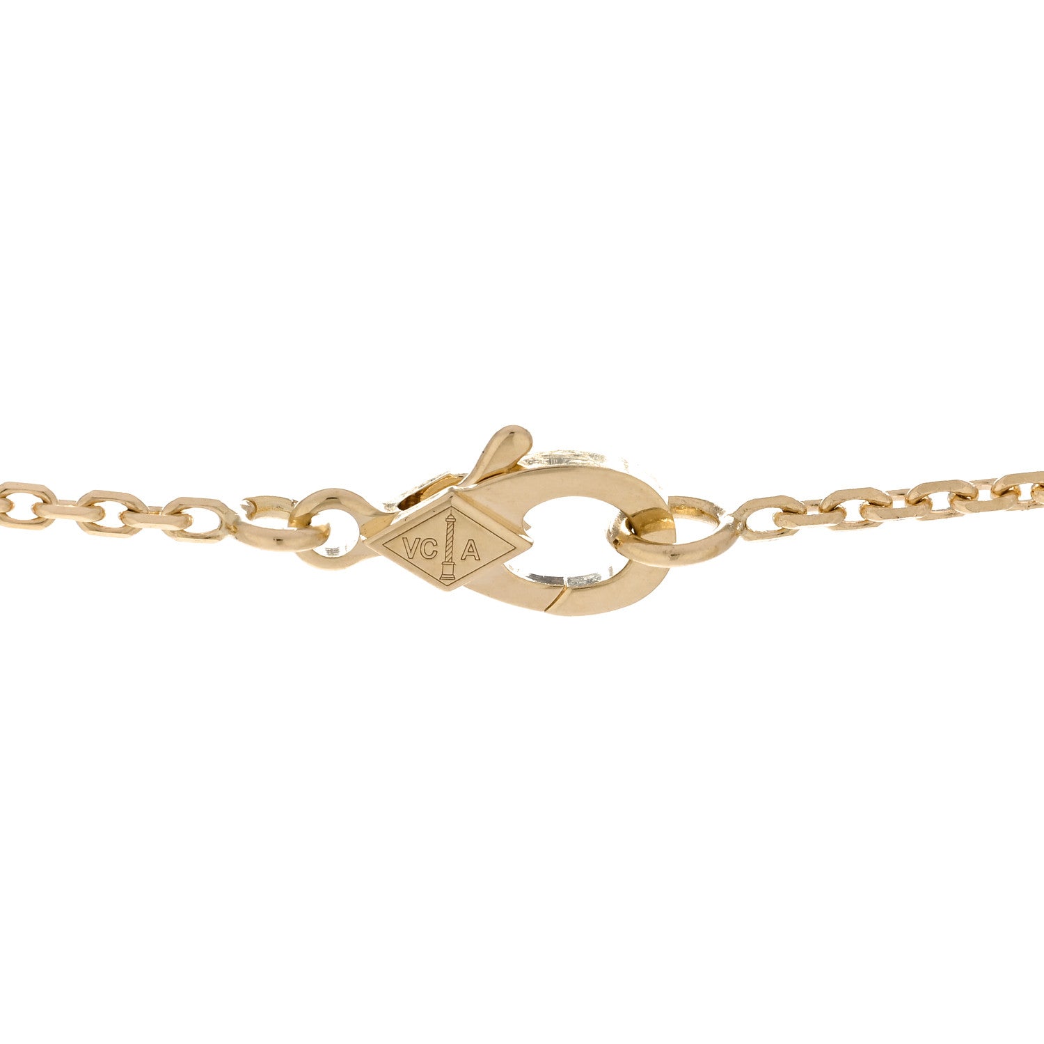 Van Cleef & Arpels 18K Yellow Gold Guilloche Vintage Alhambra Pendant Necklace 4 of 6