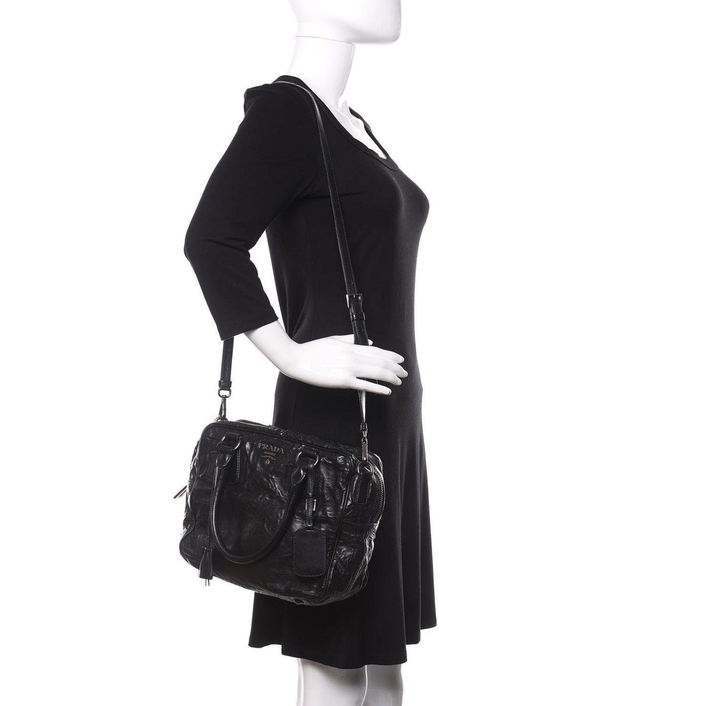 Nappa Antique Shoulder Bag Black