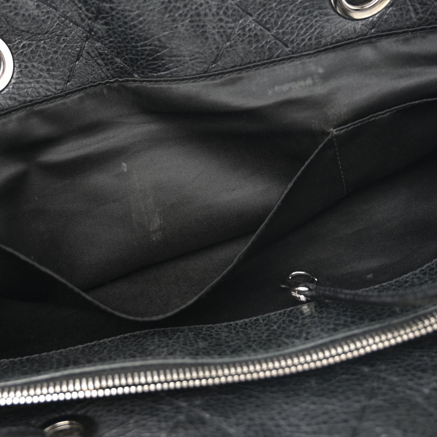 Glazed Calfskin Large On The Road Tote Black