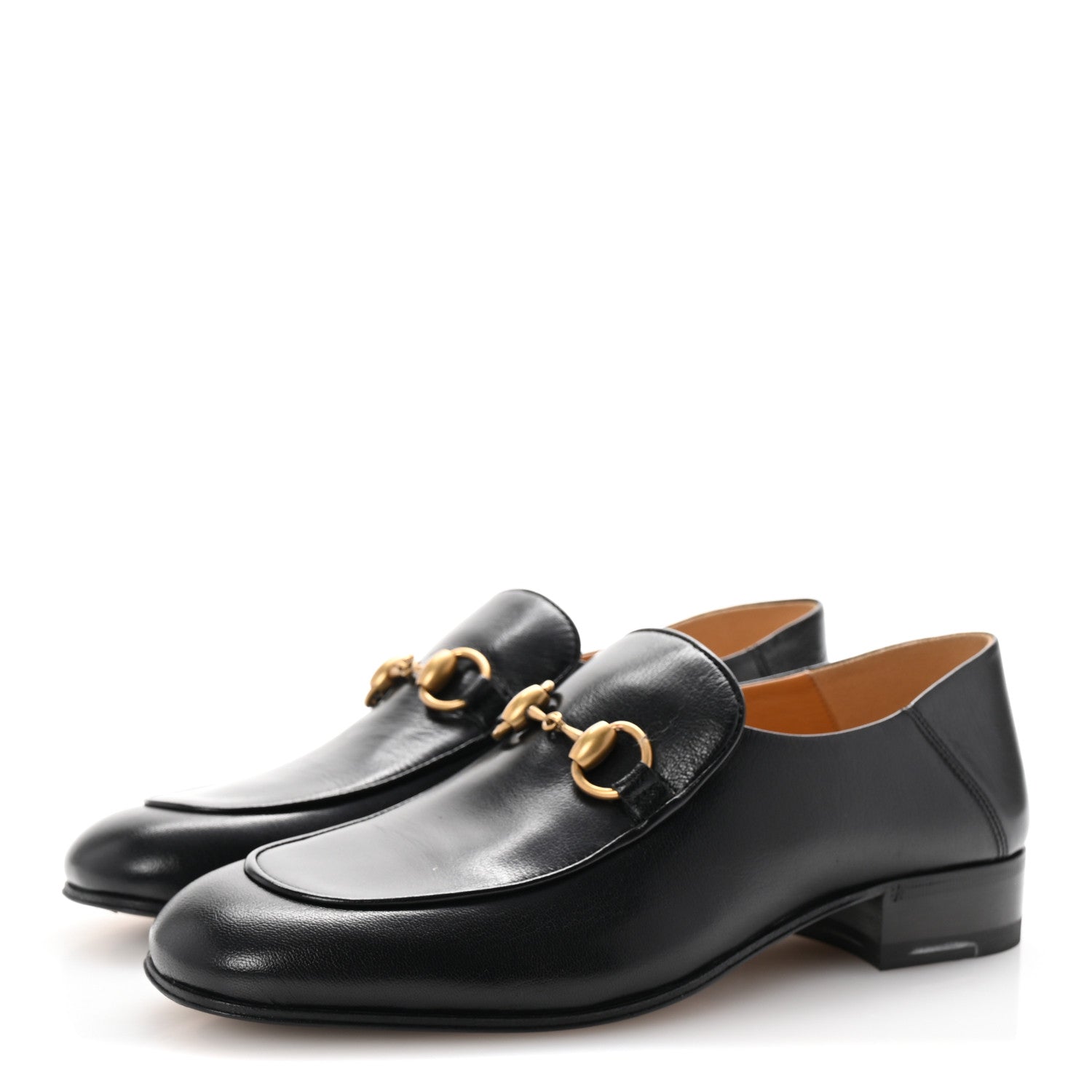Gucci Goatskin Womens Horsebit Mid-Heel Loafers 38 Black 4 of 10