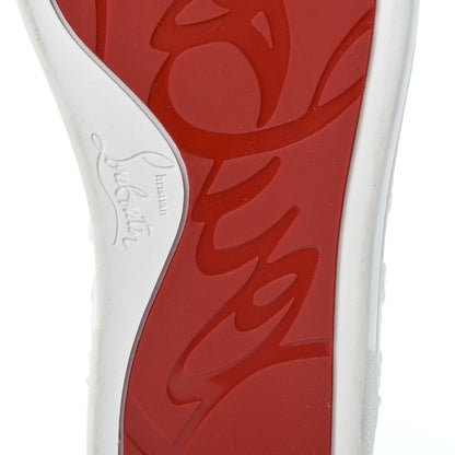 Christian Louboutin Patent Calfskin Embroidered Womens Vieira Flat Sneakers 38.5 White 9 of 10