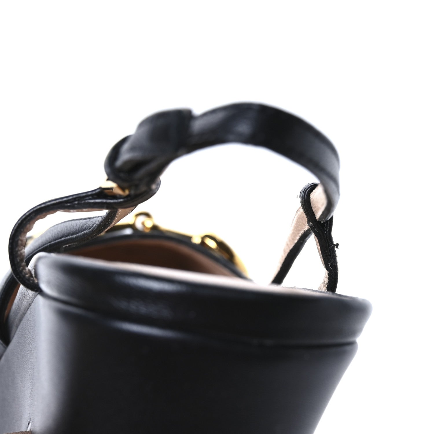 Gucci Nappa Horsebit Platform 35/120mm Slingback Pumps 40.5 Black