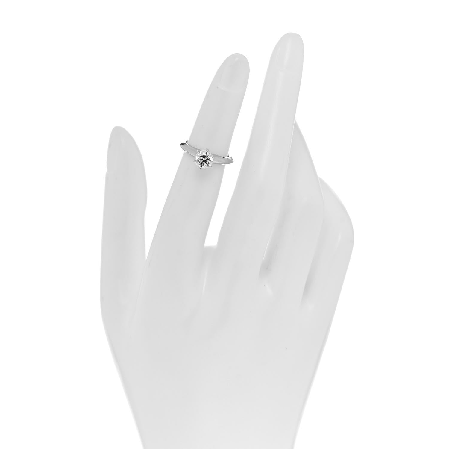 Tiffany Platinum Diamond .81ct Solitaire Engagement Ring 46 3.75 2 of 7