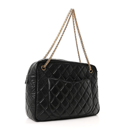 Chanel Aged Calfskin Quilted Large Reissue Camera Case Black Black 3 of 11