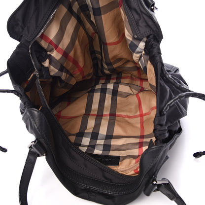 Burberry Nylon Check Buckleigh Packable Tote Black 4 of 10