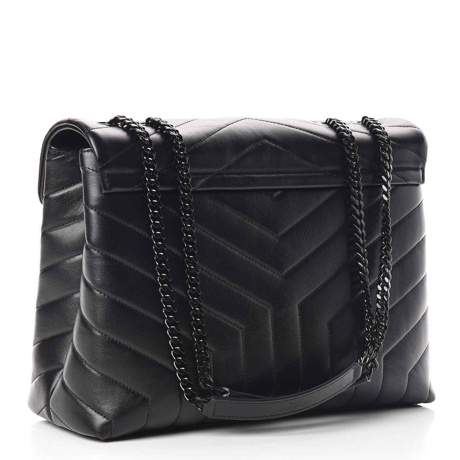Saint Laurent Calfskin Y Quilted Monogram Medium Loulou Chain Satchel Black 3 of 10