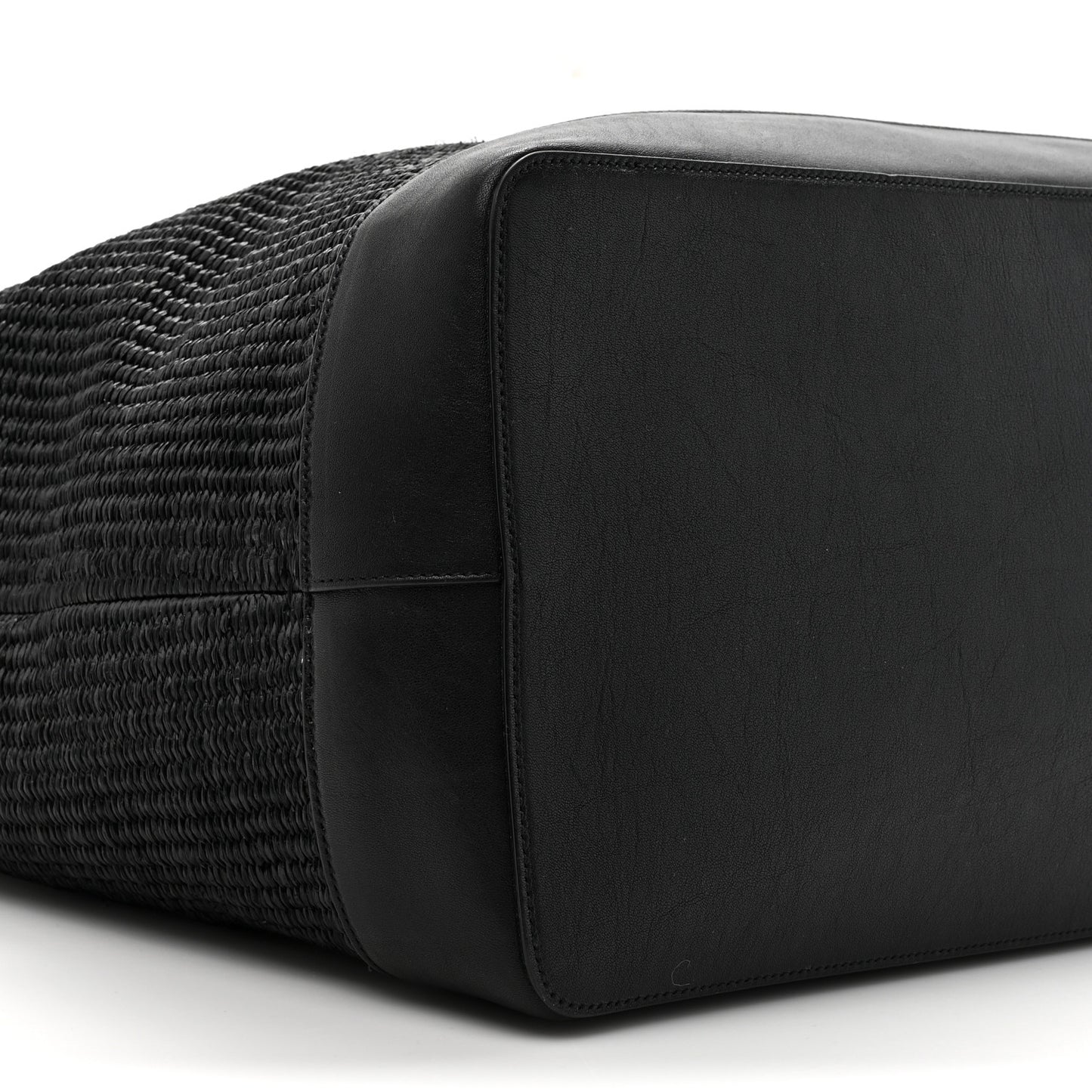 Linen Calfskin Rive Gauche Maxi Tote Black