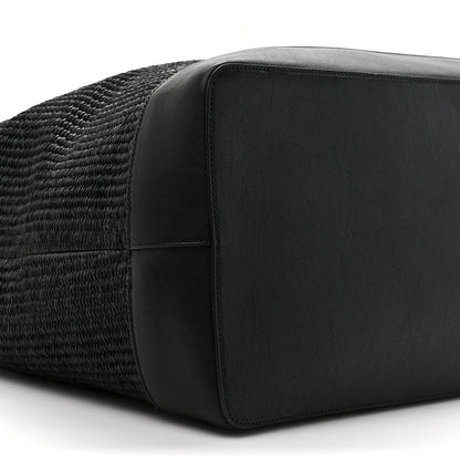 Saint Laurent Linen Calfskin Rive Gauche Maxi Tote Black 9 of 10