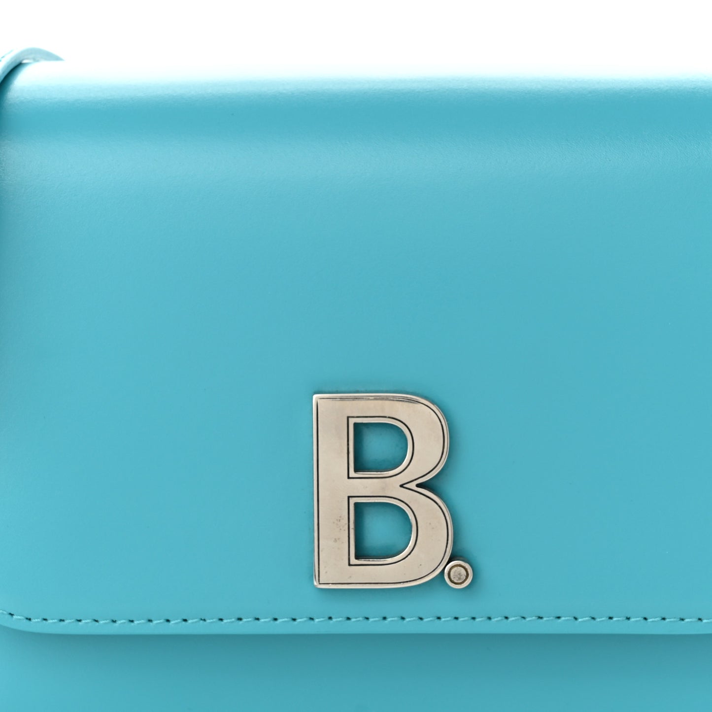 Shiny Box Calfskin Small B Bag Turquoise