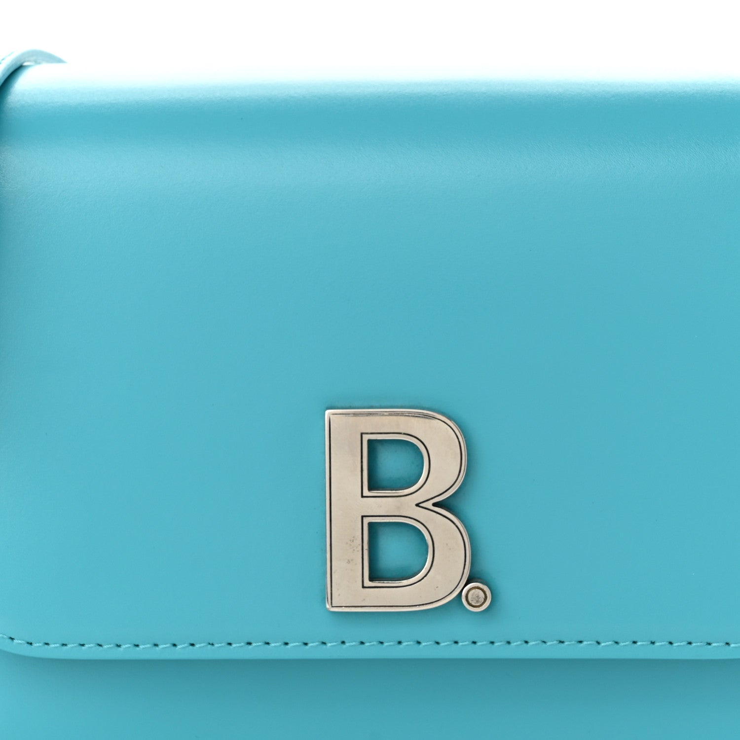 Balenciaga Shiny Box Calfskin Small B Bag Turquoise 7 of 10