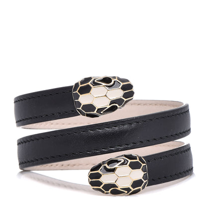Bulgari Calfskin Serpenti Forever Double Coil Cleopatra Bracelet Black 1 of 6