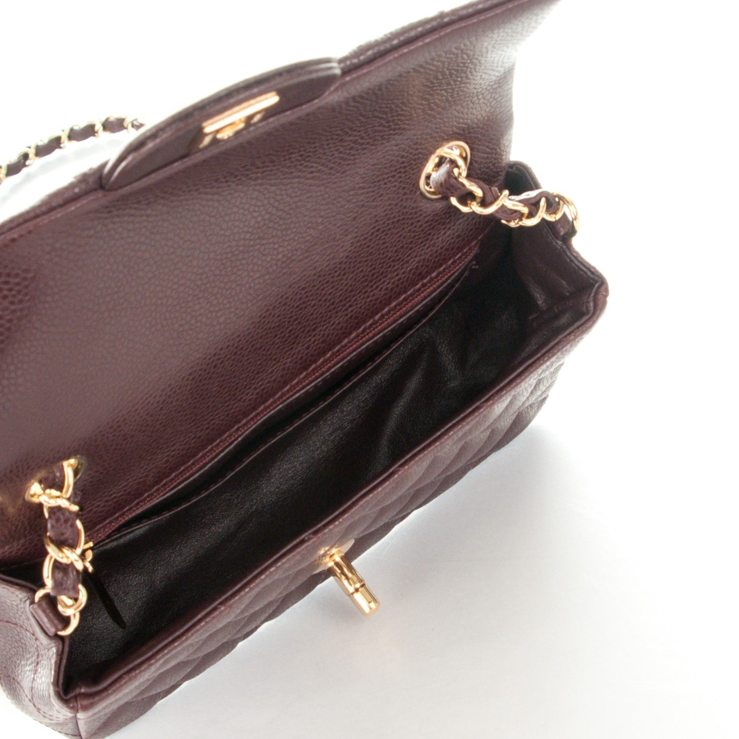 Chanel Caviar Quilted Mini Rectangular Flap Burgundy 6 of 8