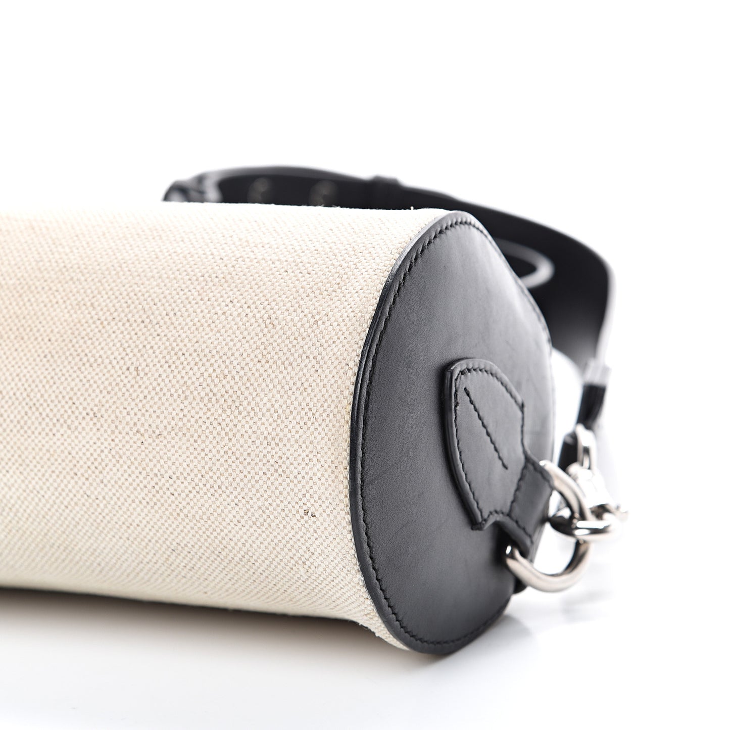 Calfskin Linen The Barrel Bag Black